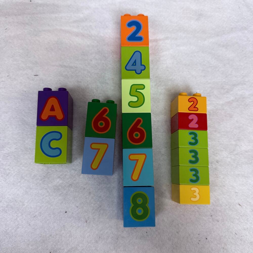 Duplo Lot Assorted Letters Numbers Bricks Building Blocks Colorful Lego